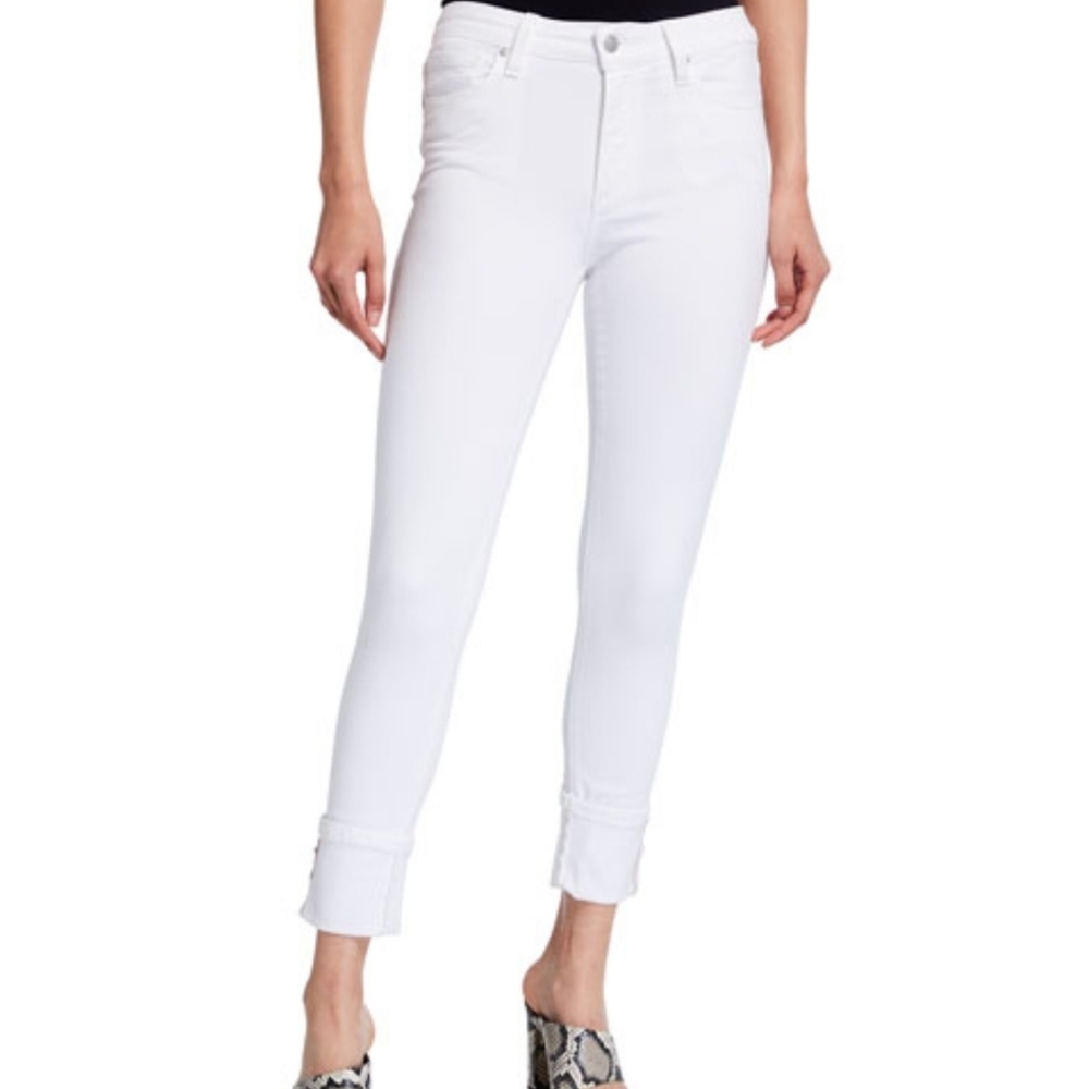 Joe's Jeans White Mid Rise Cuffed Capri